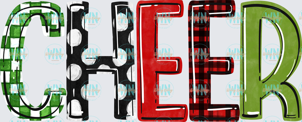 Cheer Word Art-Ready to Press DTF Transfer