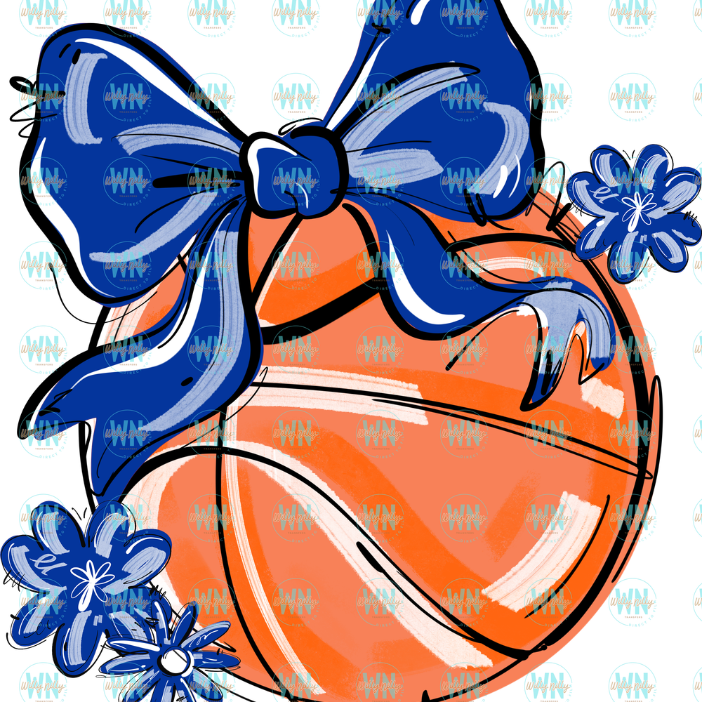 BASKETBALL BOW WITH FLOWERS