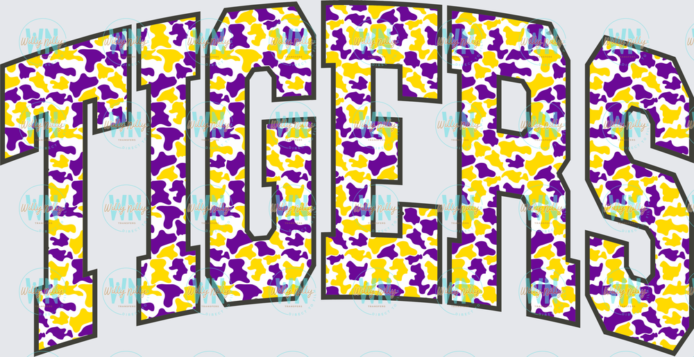 Tigers (gold and purple camo)-Ready to Press DTF Transfer