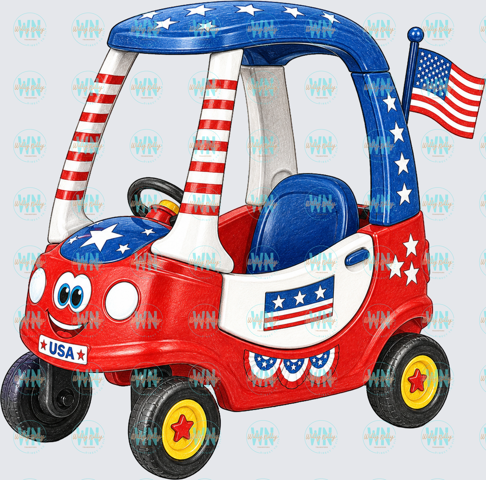 USA Toddler Car-Ready to Press DTF Transfer