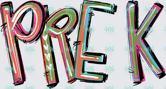 PreK (pixie font)-Ready to Press DTF Transfer