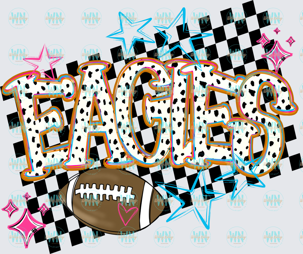 Eagles (checkered and stars)-Ready to Press DTF Transfer