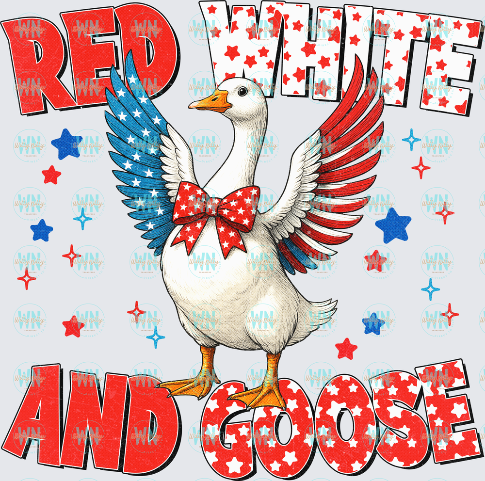 Red, White, and Goose-Ready to Press Transfer