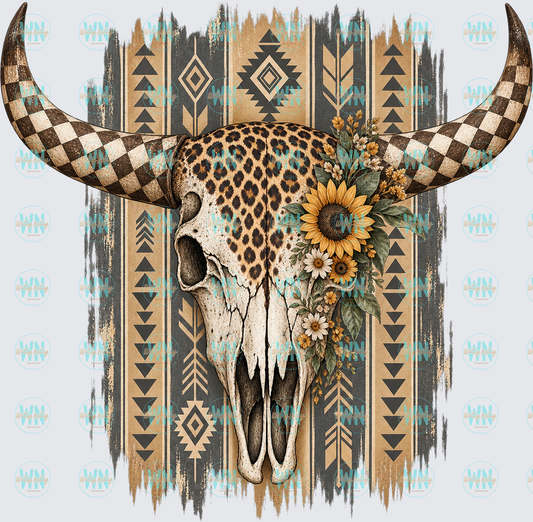 Vintage Cow Skull-Ready to Press DTF Transfer