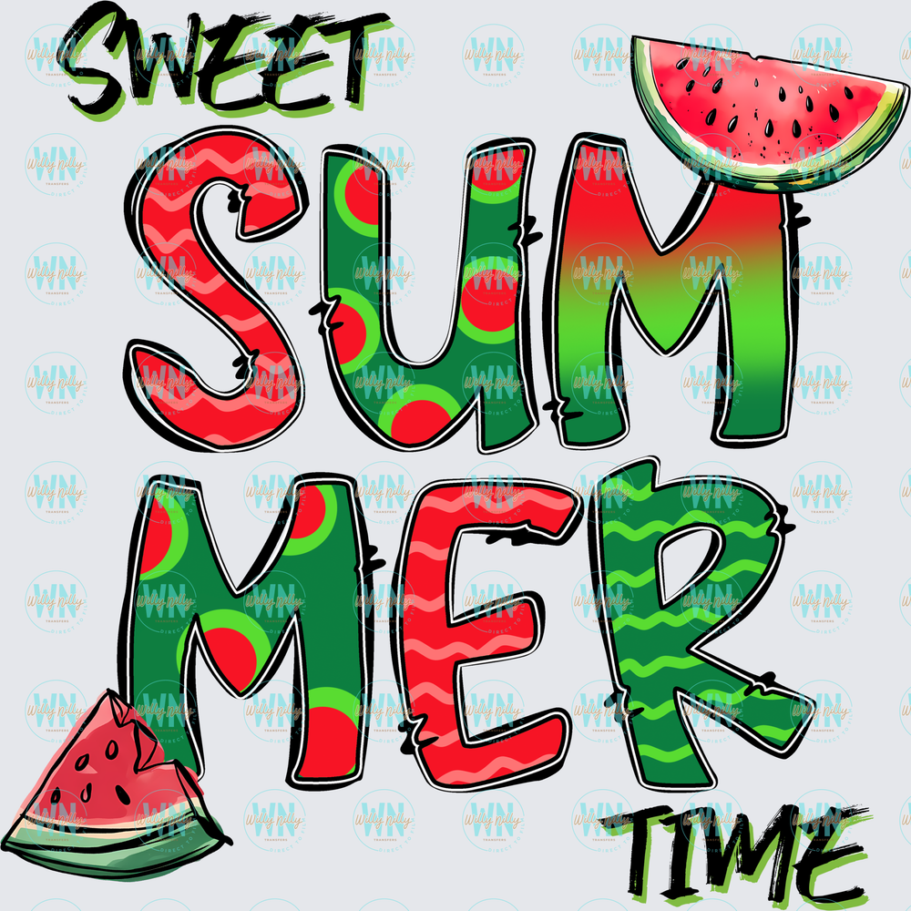 Sweet Summer Time (with watermelon)-Ready to Press DTF Transfer