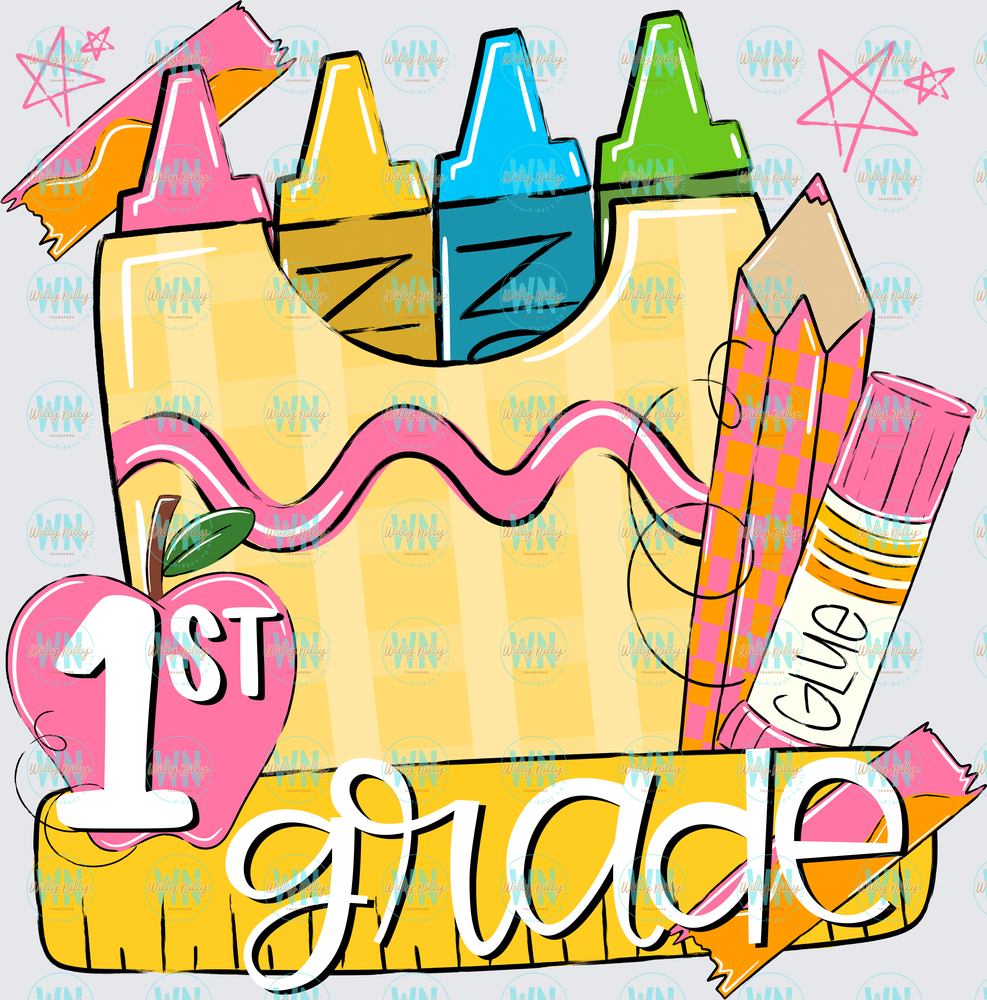 1st Grade (pink)-Ready to Press DTF Transfer