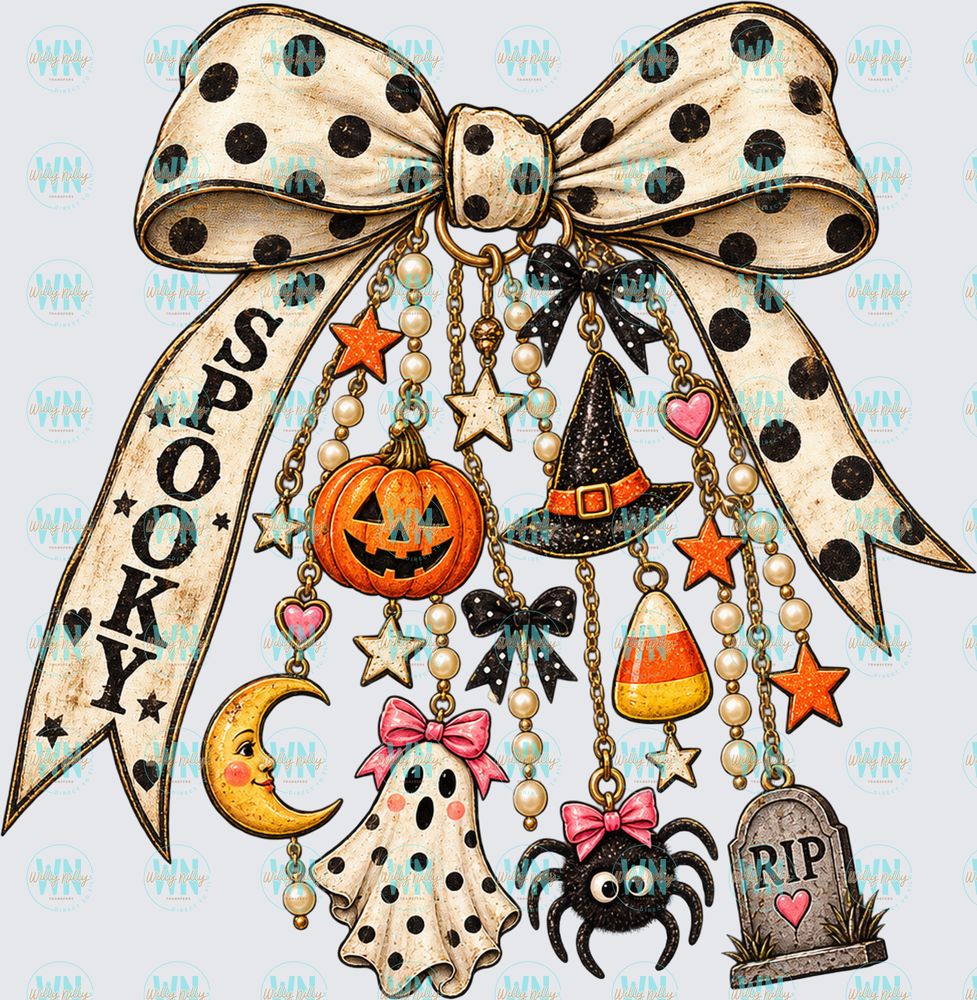 Spooky Bow and Charms-Ready to Press DTF Transfer