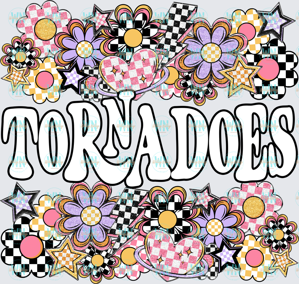 Tornadoes (funky flowers)-Ready to Press DTF Transfer