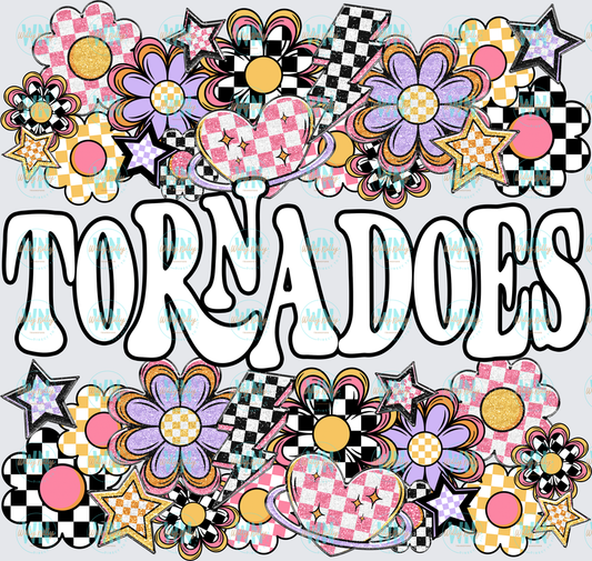 Tornadoes (funky flowers)-Ready to Press DTF Transfer