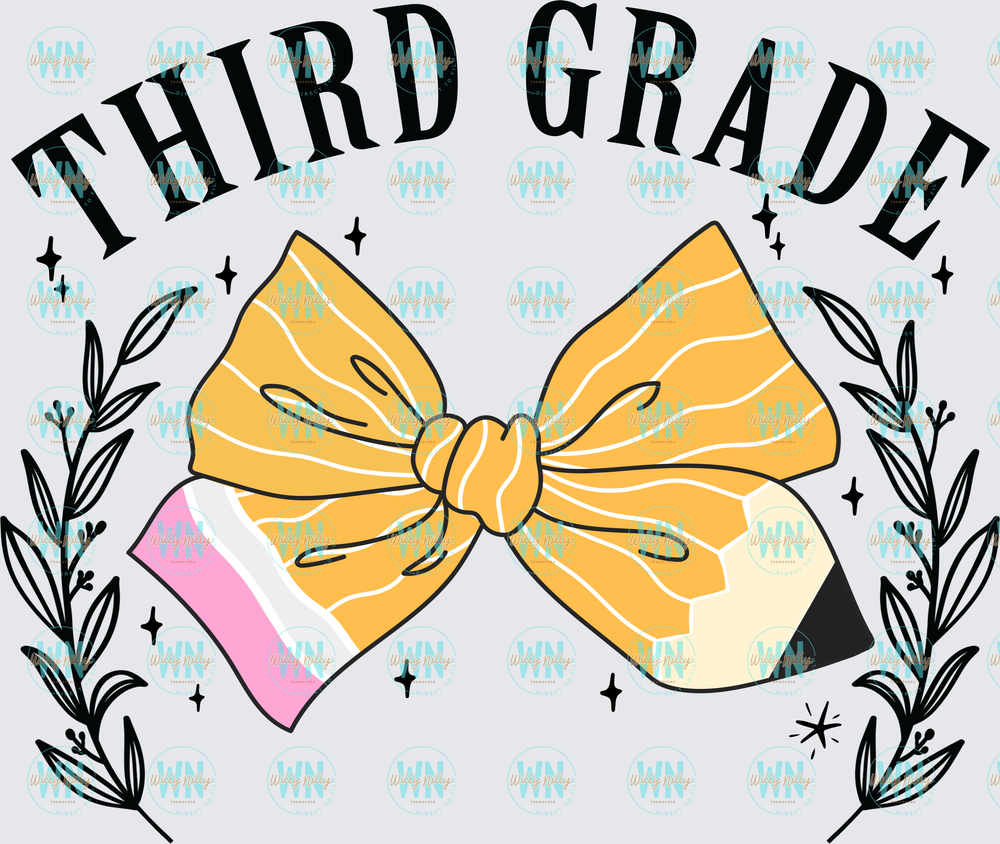 Third Grade (with bow)-Ready to Press DTF Transfer