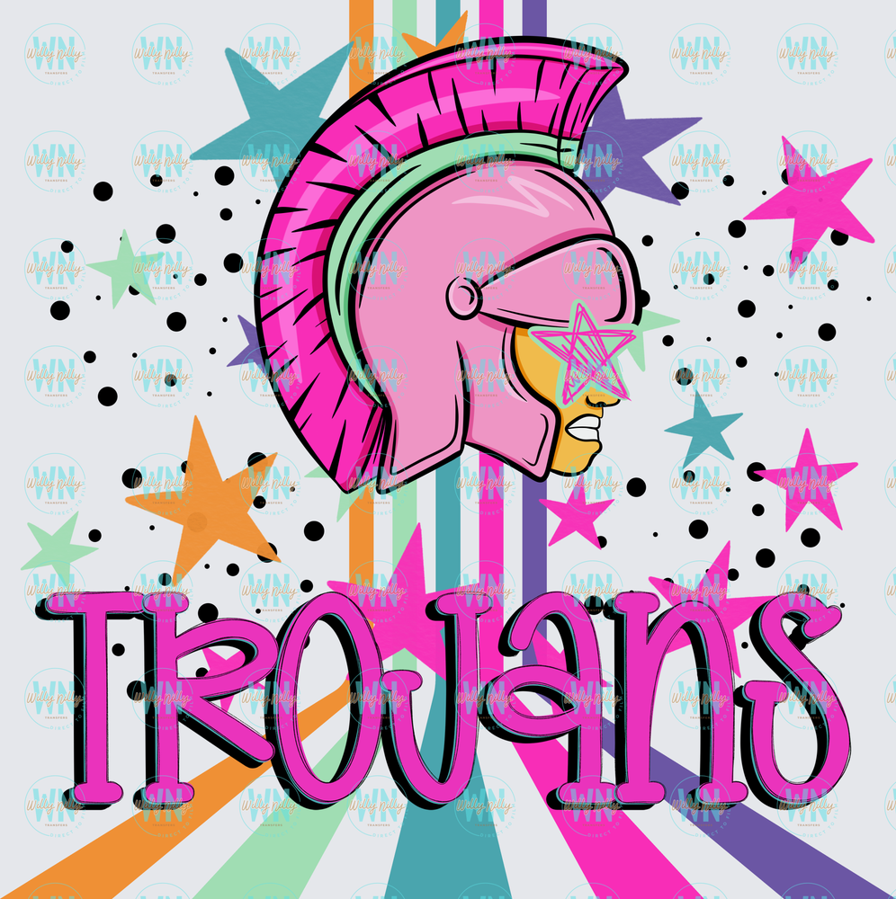 Trojans (colorful mascot)-Ready to Press DTF Transfer