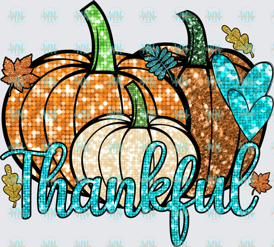 Sequin Thankful-Ready to Press DTF Transfer