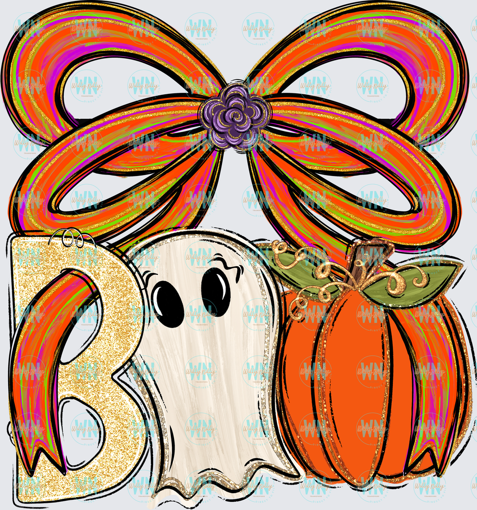 Boo Bow-Ready to Press DTF Transfer