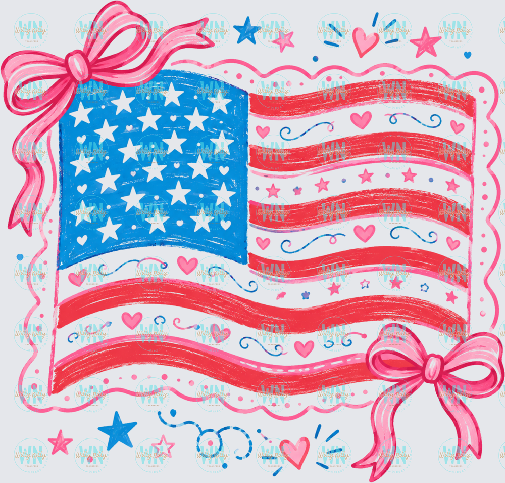Coquette American Flag-Ready to Press DTF Transfer