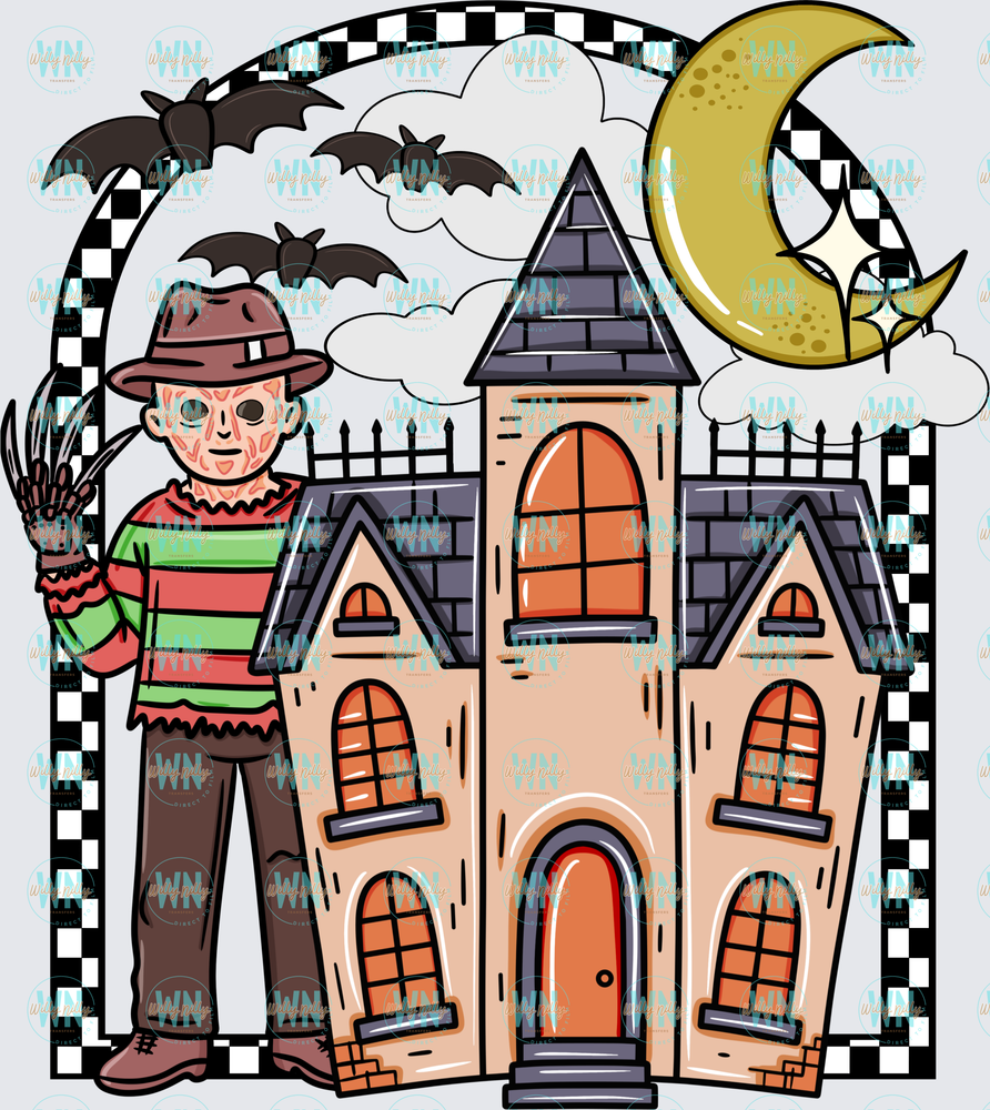 Freddy Krueger Haunted House-Ready to Press DTF Transfer