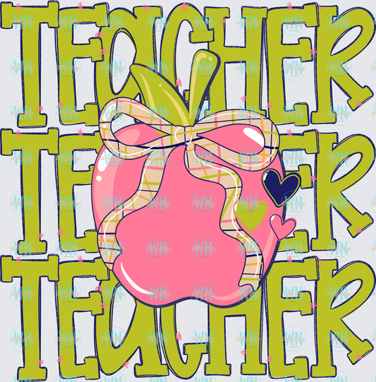 Teacher (apple stack)-Ready to Press DTF Transfer