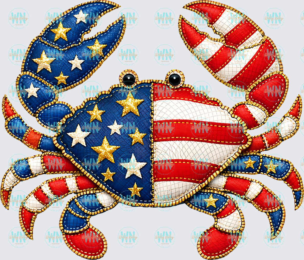 Patriotic Crab-Ready to Press DTF Transfer