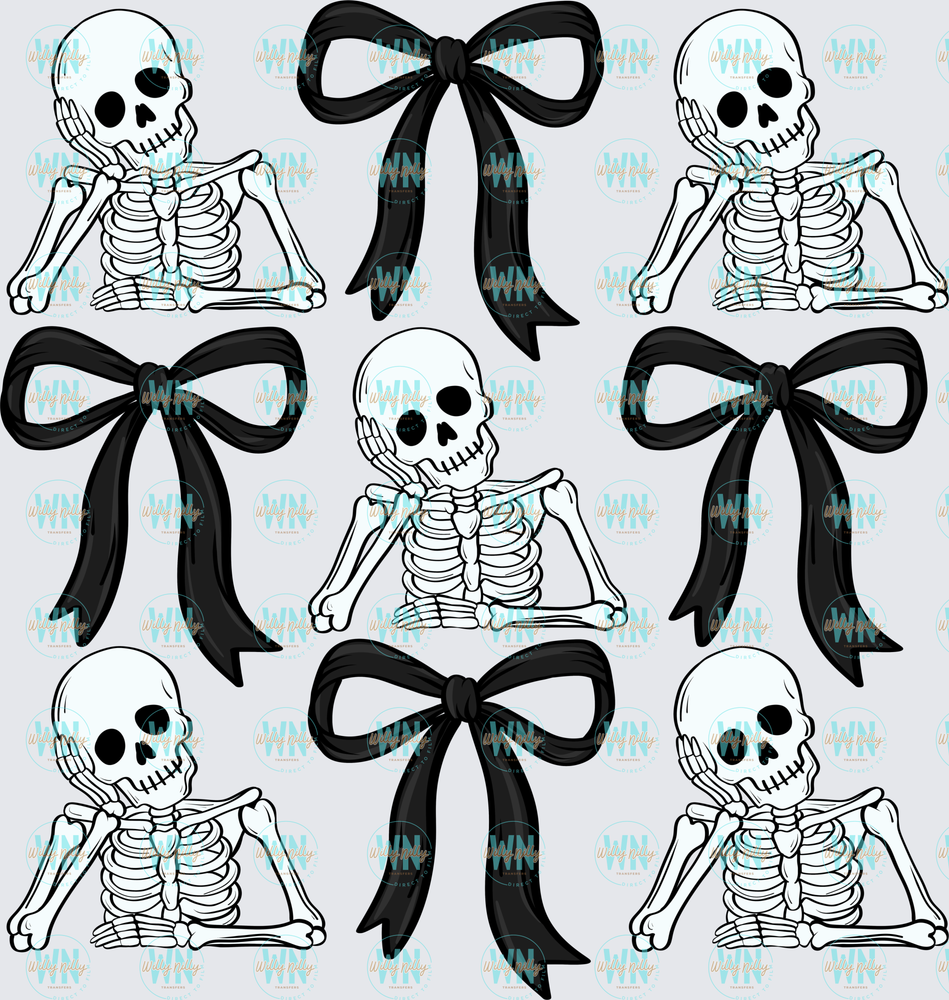 Skeleton and Bow-Ready to Press DTF Transfer