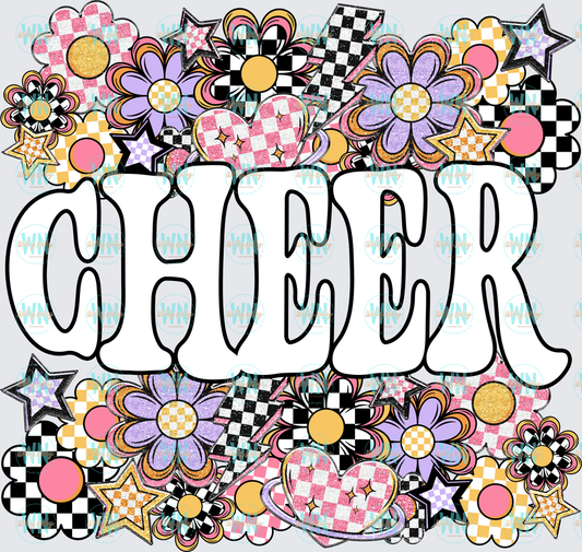 Cheer (funky flowers)-Ready to Press DTF Transfer