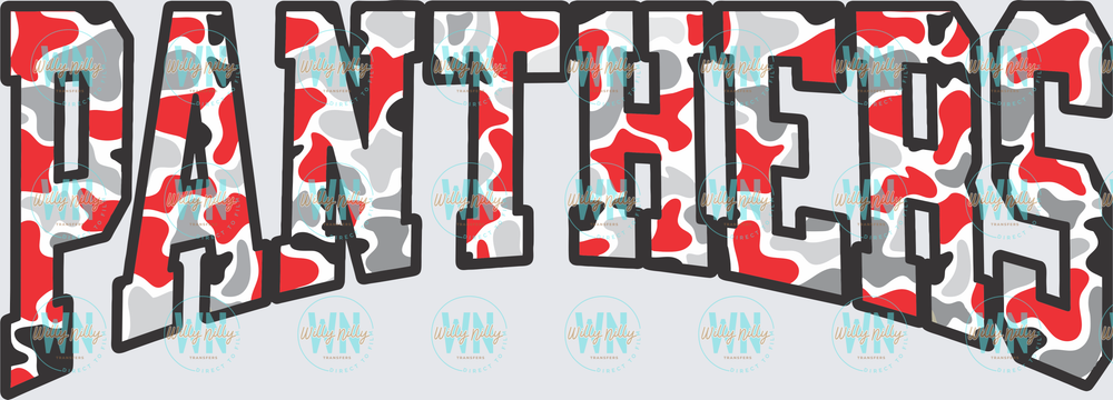 Panthers Camo (black and red)-Ready to Press DTF Transfer