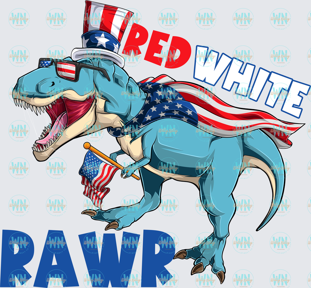 Red White Rawr-Ready to Press DTF Transfer