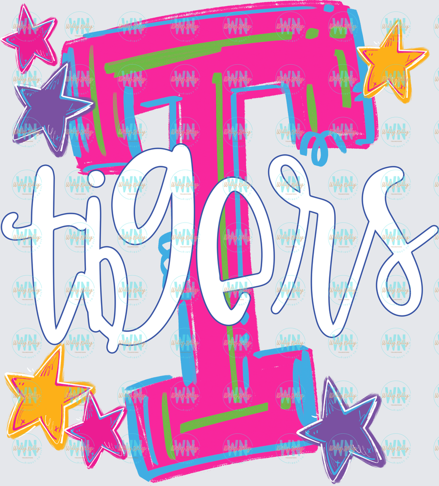 T is for Tigers-Ready to Press DTF Transfer