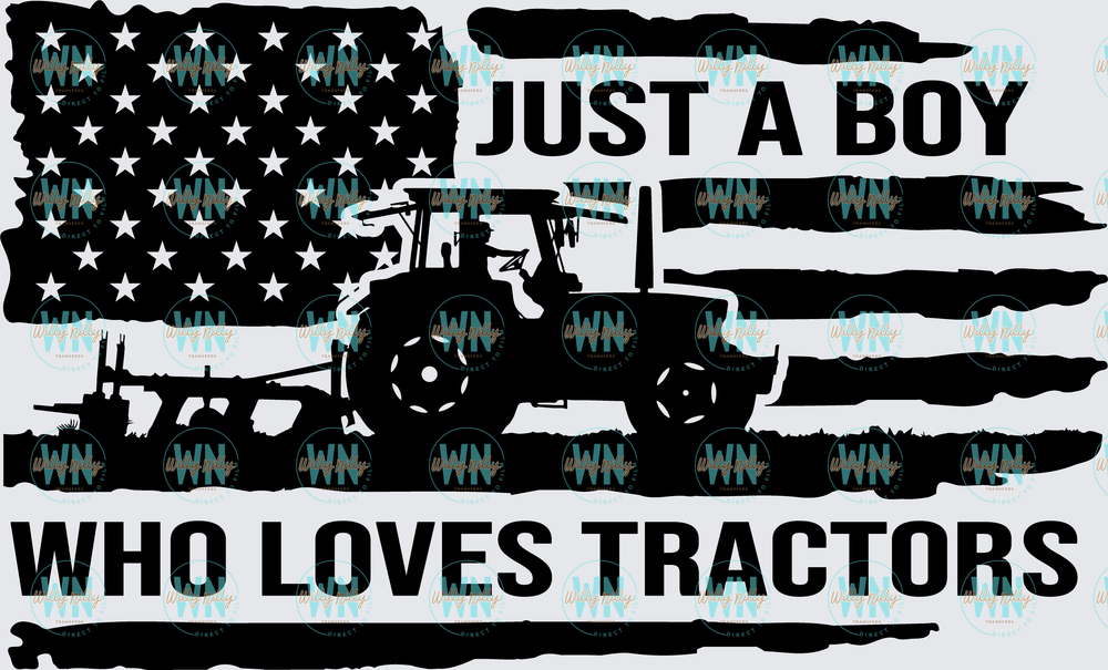 Just A Boy Who Loves Tractors-Ready to Press DTF Transfer
