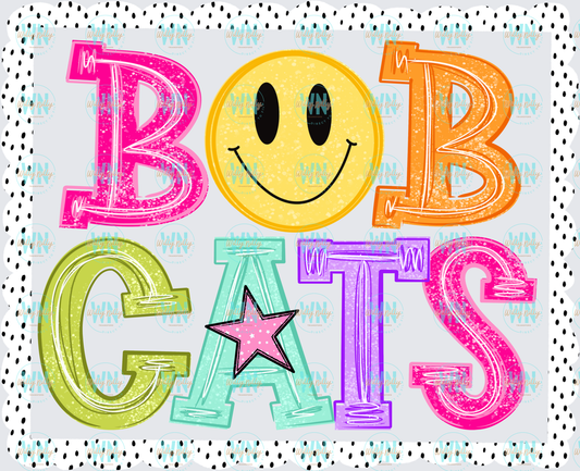 Bobcats (smiley face)-Ready to Press DTF Transfer