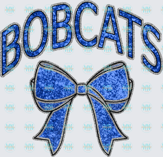 Bobcats Glitter Bow-Ready to Press DTF Transfer