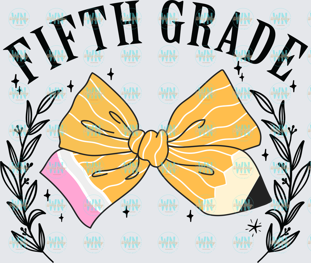 Fifth Grade (with bow)-Ready to Press DTF Transfer