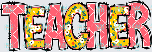 Teacher (word art)-Ready to Press DTF Transfer