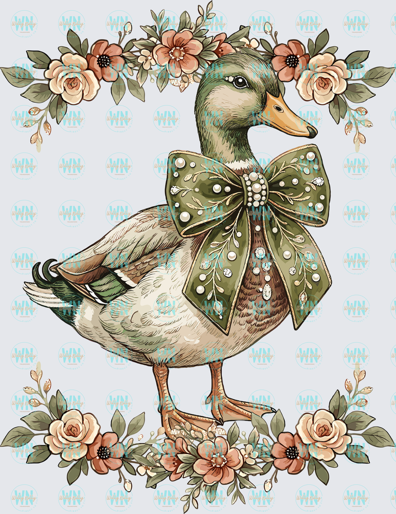 Mallard and Flowers-Ready to Press DTF Transfer