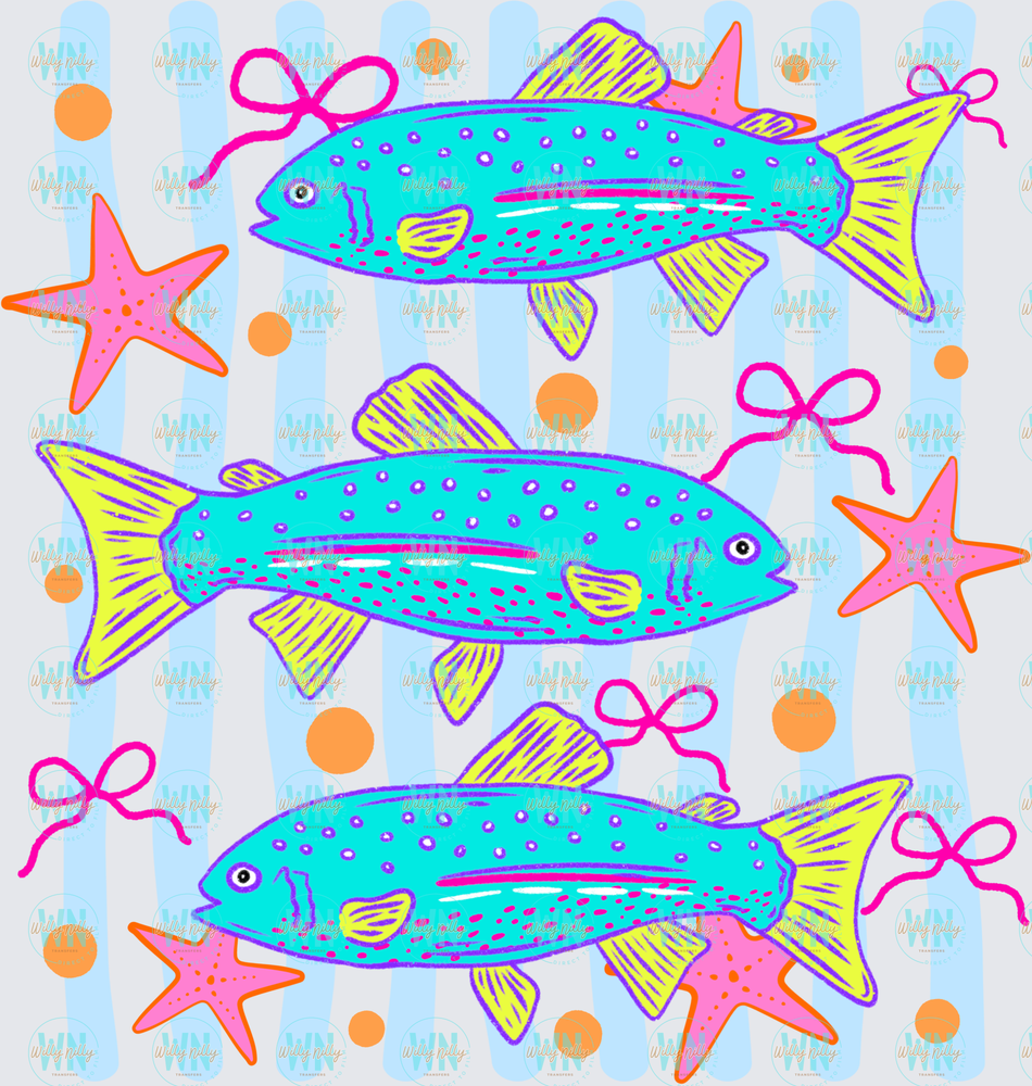 3 Blue Fish (blue stripes)-Ready to Press DTF Transfer
