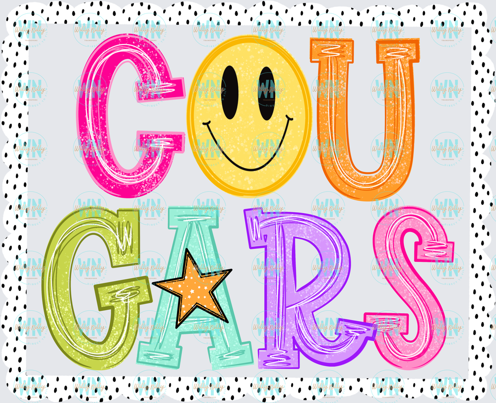 Cougars (smiley face)-Ready to Press DTF Transfer