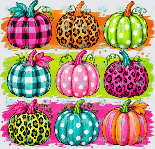 Neon Pumpkins-Ready to Press DTF Transfer