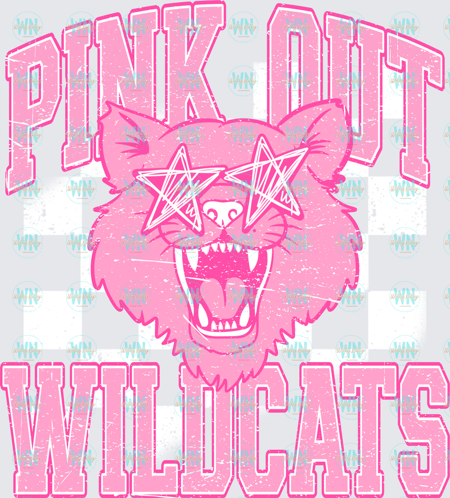 Wildcats Pink Out (checkered)-Ready to Press DTF Transfer