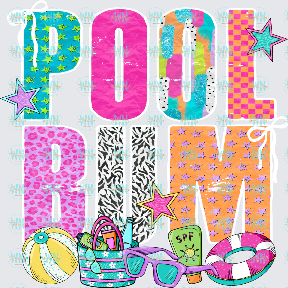 Summertime Pool Bum-Ready to Press DTF Transfer