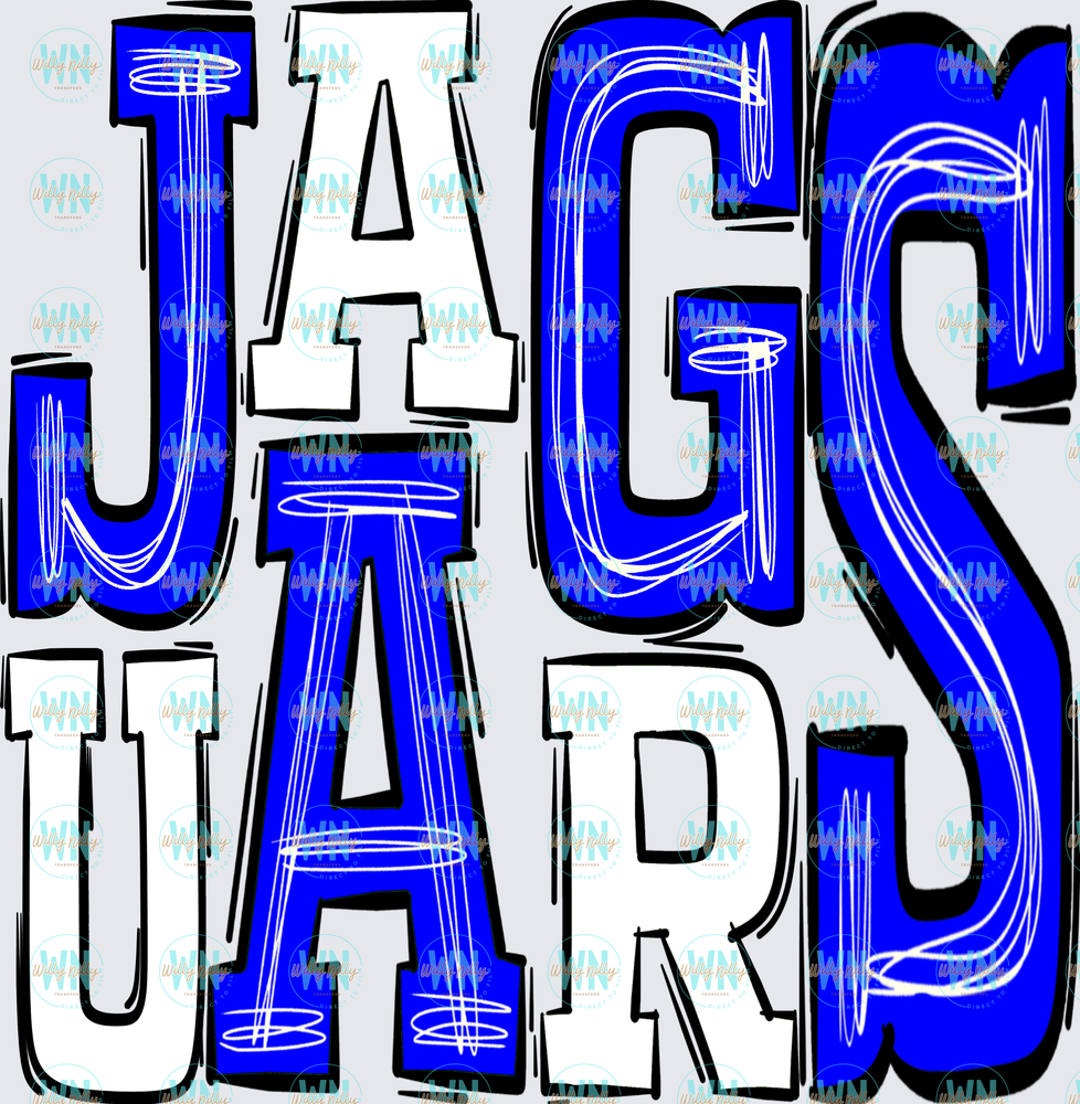Jaguars (blue and white)-Ready to Press DTF Transfer