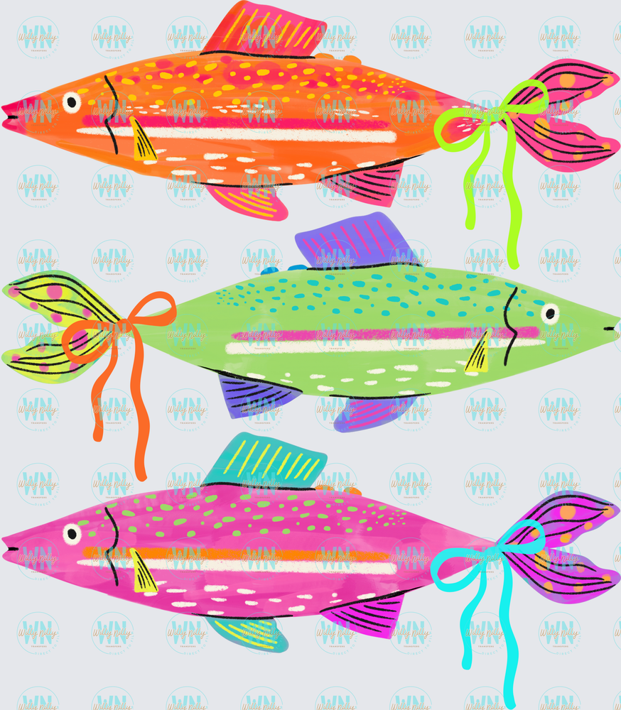3 fish with bows