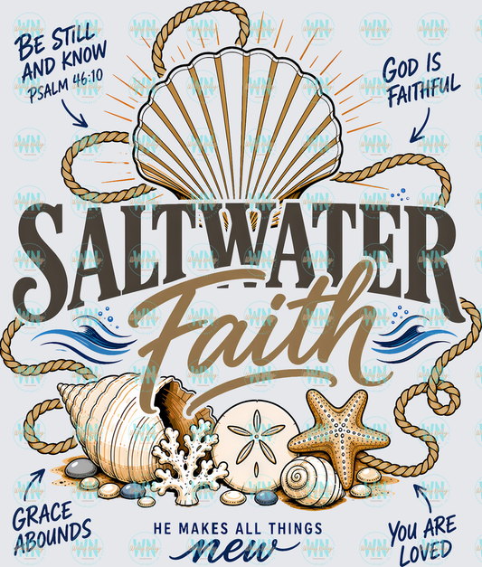 Saltwater Faith Shell-Ready to Press DTF Transfer