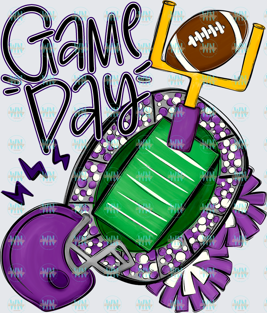 Game Day (purple)-Ready to Press DTF Transfer