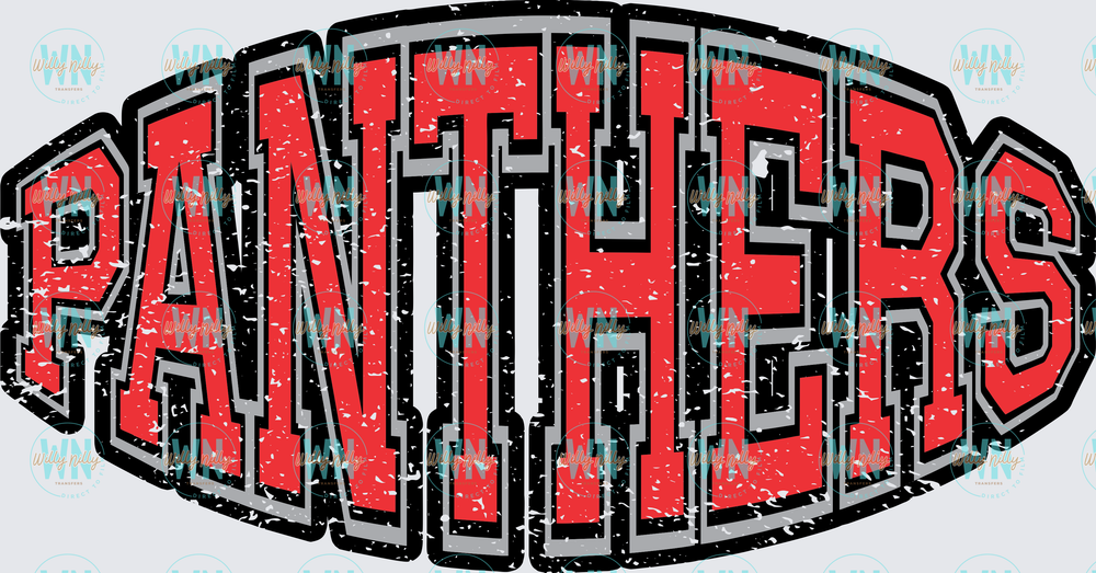 Panthers Distressed (black and red)-Ready to Press DTF Transfer