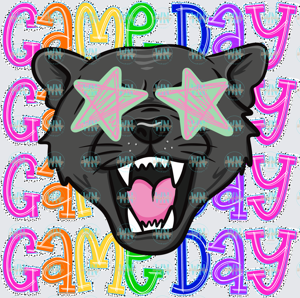 Game Day (Panther)-Ready to Press DTF Transfer