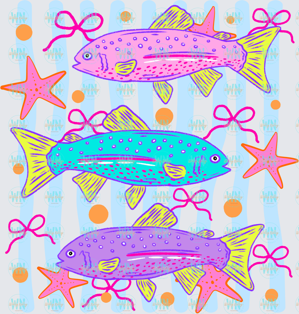 3 Fish (blue stripes)-Ready to Press DTF Transfer
