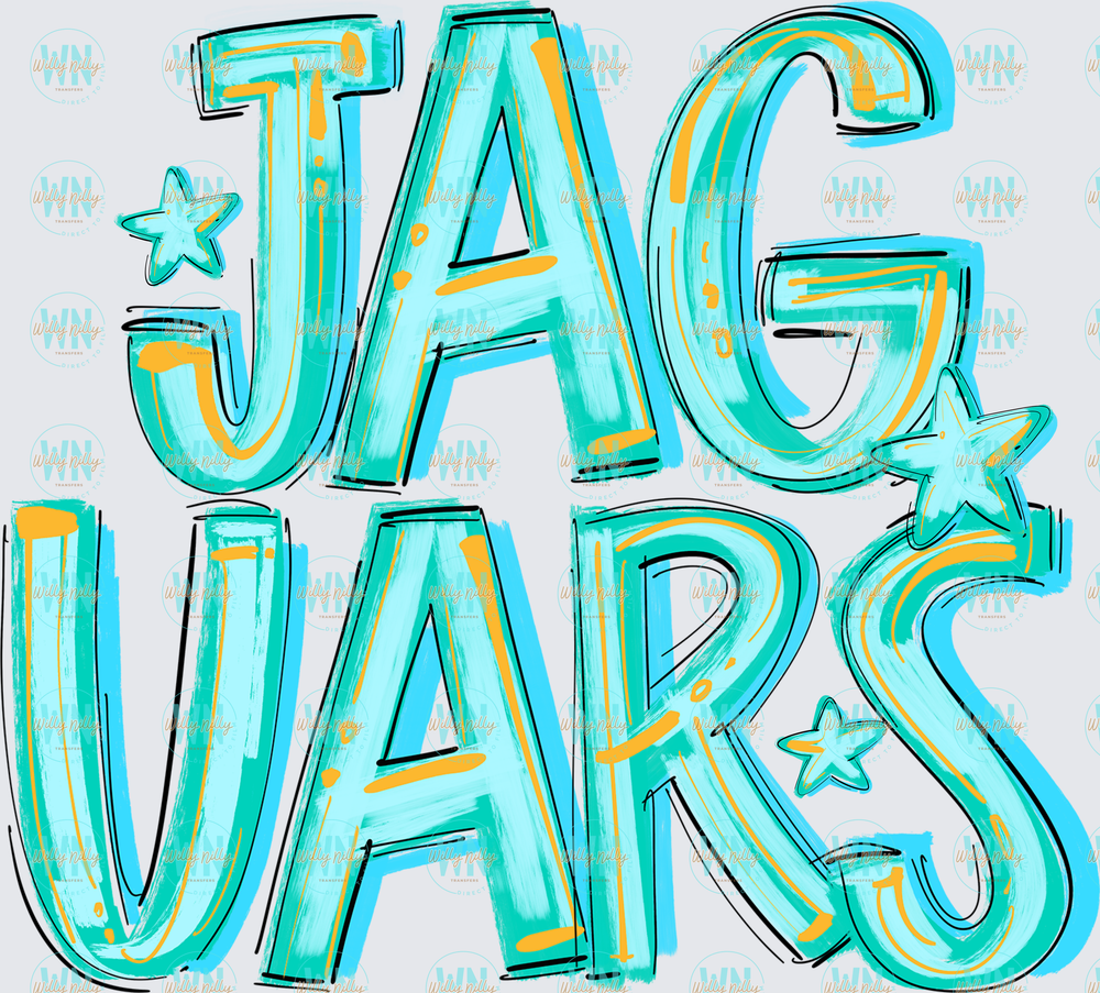 Jaguars (blue lagoon)-Ready to Press DTF Transfer