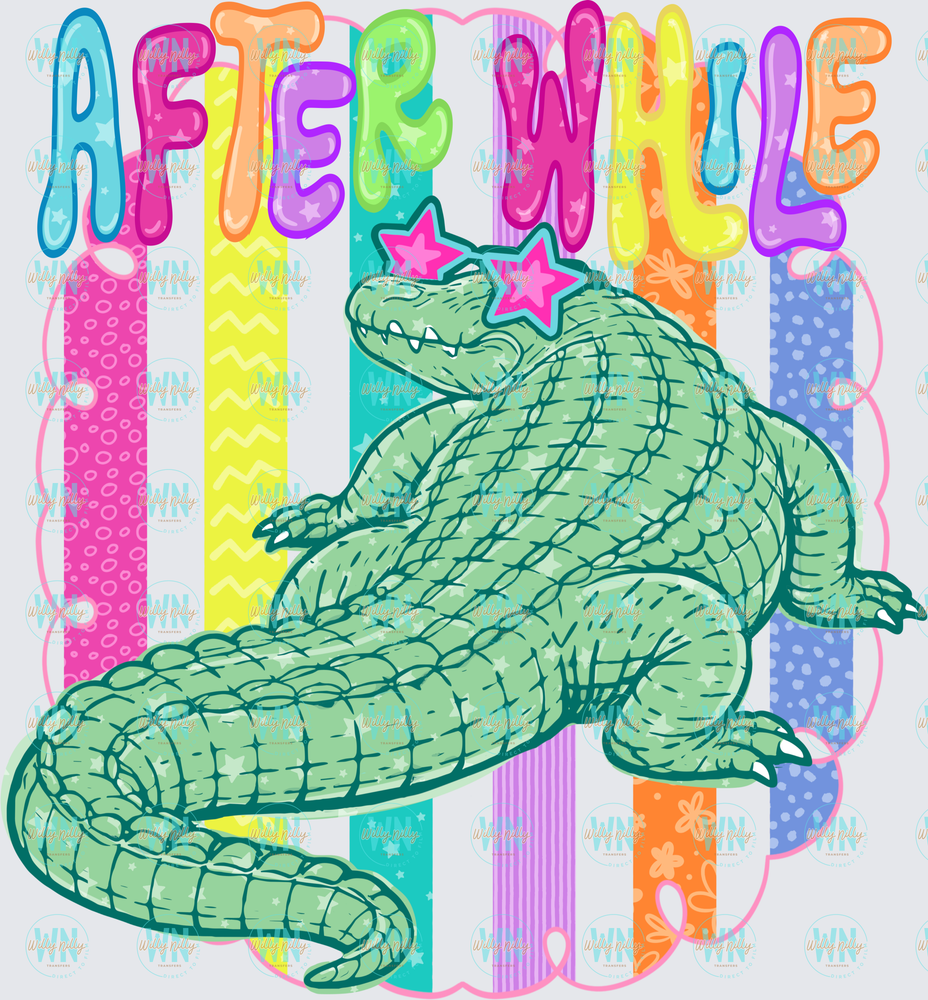 After While Crocodile-Ready to Press DTF Transfer