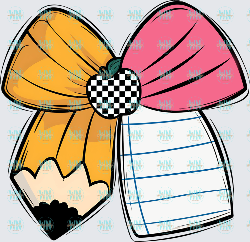 Pencil Bow-Ready to Press DTF Transfer