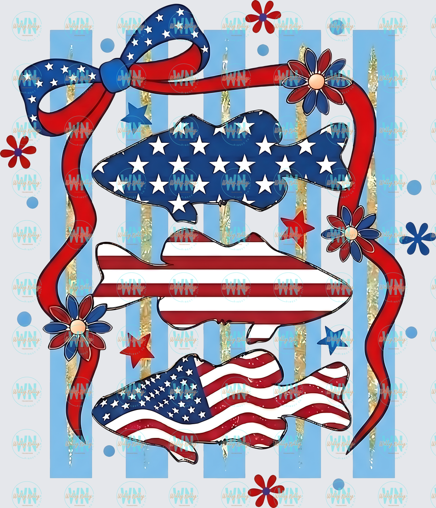 Patriotic Fish-Ready to Press DTF Transfer