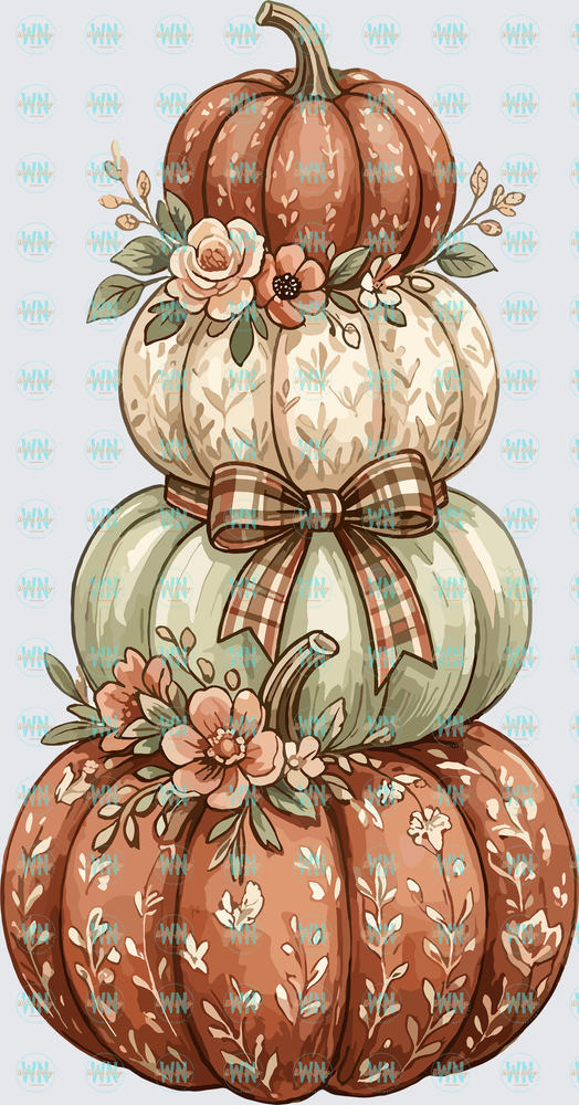 Stacked Fall Pumpkins-Ready to Press DTF Transfer