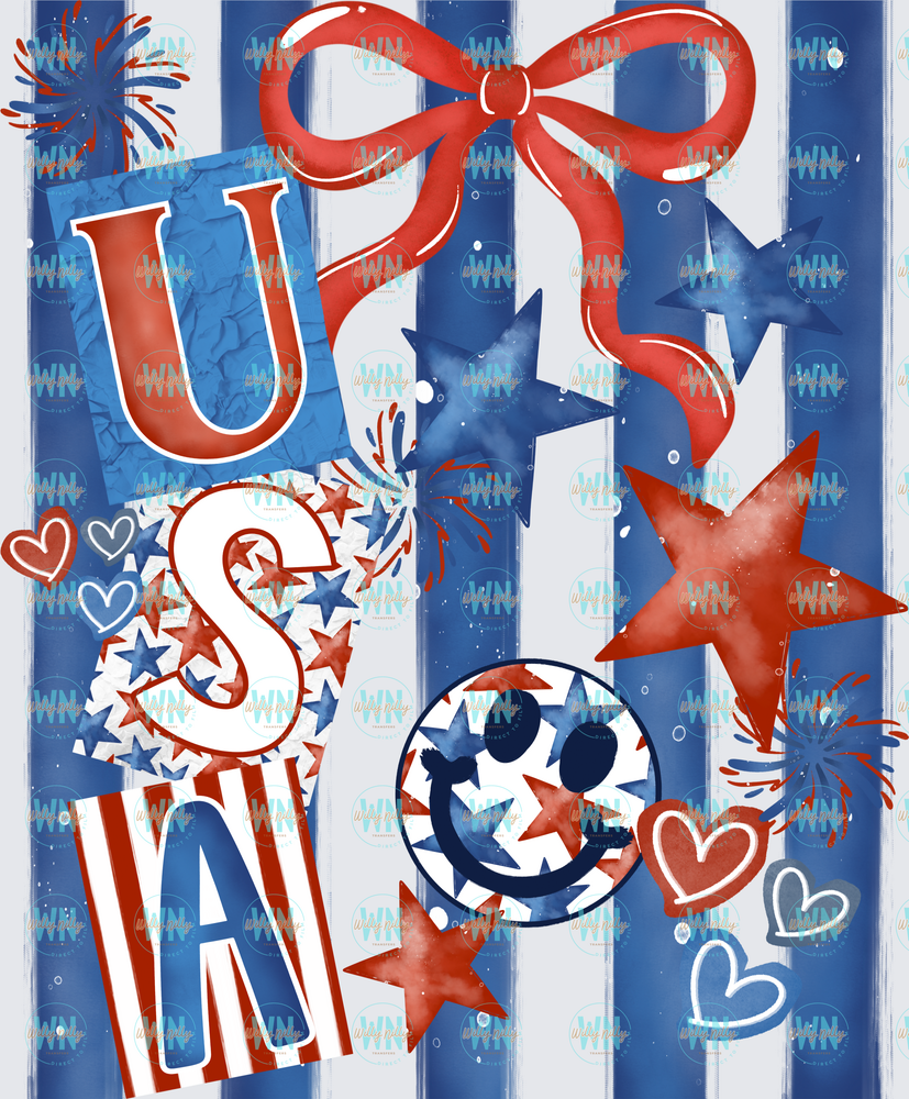 USA (stripes)-Ready to Press DTF Transfer